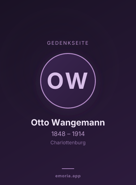 Gedenkportrait von Otto Wangemann