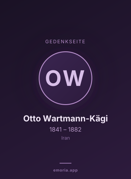 Gedenkportrait von Otto Wartmann-Kägi