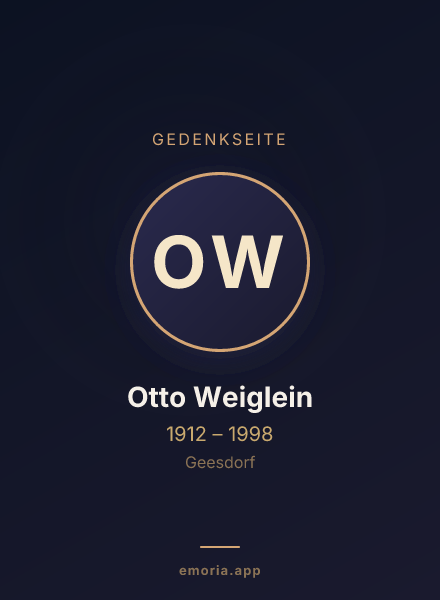 Gedenkportrait von Otto Weiglein