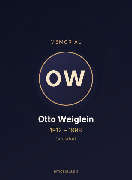 Memorial portrait of Otto Weiglein