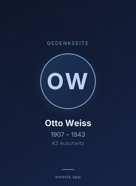 Gedenkportrait von Otto Weiss