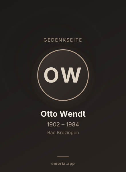Gedenkportrait von Otto Wendt