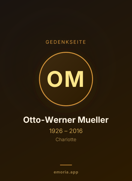 Gedenkportrait von Otto-Werner Mueller