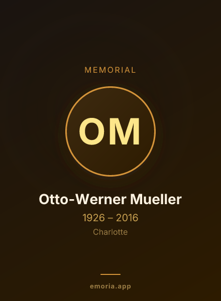 Memorial portrait of Otto-Werner Mueller