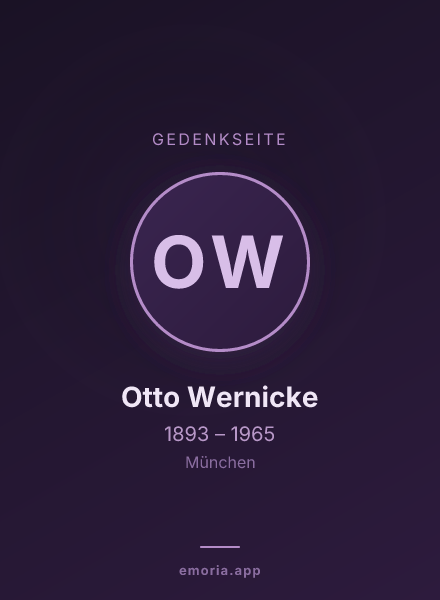 Gedenkportrait von Otto Wernicke