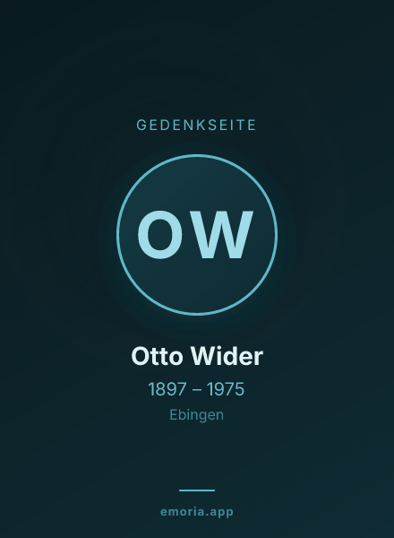 Gedenkportrait von Otto Wider