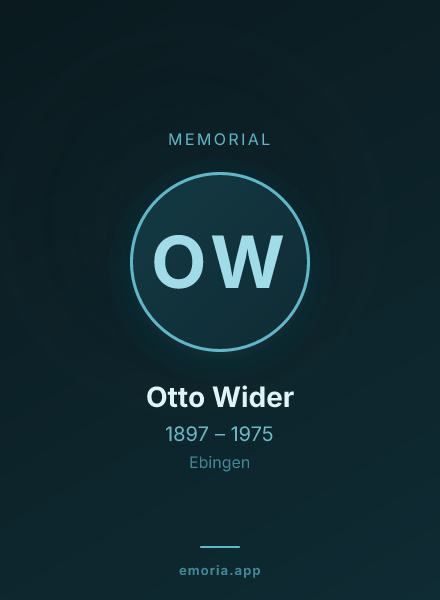 Memorial portrait of Otto Wider