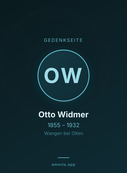 Gedenkportrait von Otto Widmer