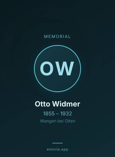 Memorial portrait of Otto Widmer
