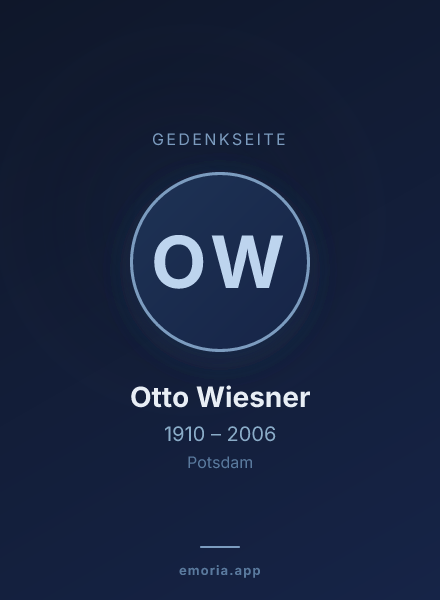 Gedenkportrait von Otto Wiesner