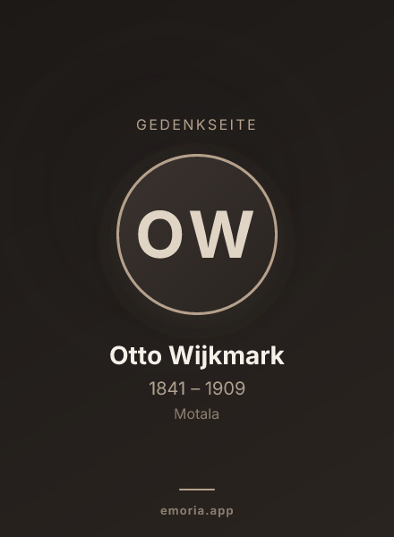 Gedenkportrait von Otto Wijkmark