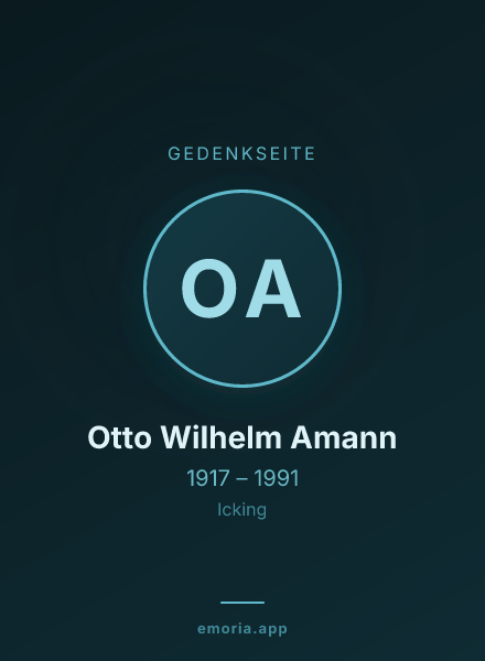 Gedenkportrait von Otto Wilhelm Amann