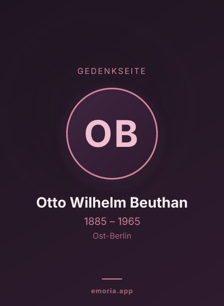 Gedenkportrait von Otto Wilhelm Beuthan