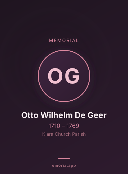 Memorial portrait of Otto Wilhelm De Geer