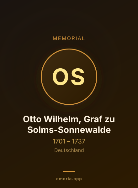 Memorial portrait of Otto Wilhelm, Graf zu Solms-Sonnewalde