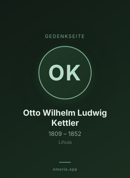 Gedenkportrait von Otto Wilhelm Ludwig Kettler