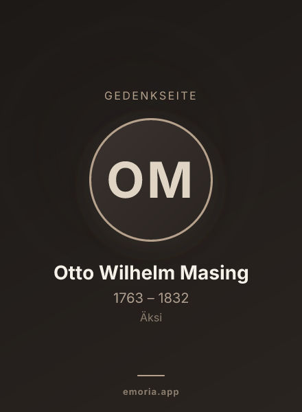 Gedenkportrait von Otto Wilhelm Masing
