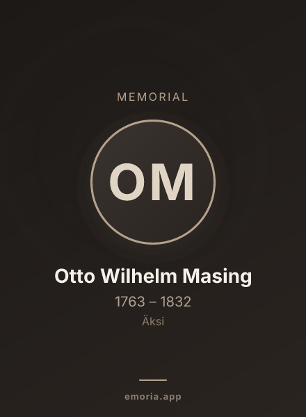 Memorial portrait of Otto Wilhelm Masing
