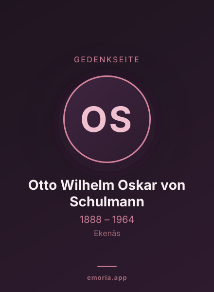 Gedenkportrait von Otto Wilhelm Oskar von Schulmann
