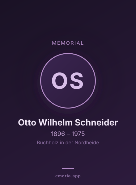 Memorial portrait of Otto Wilhelm Schneider