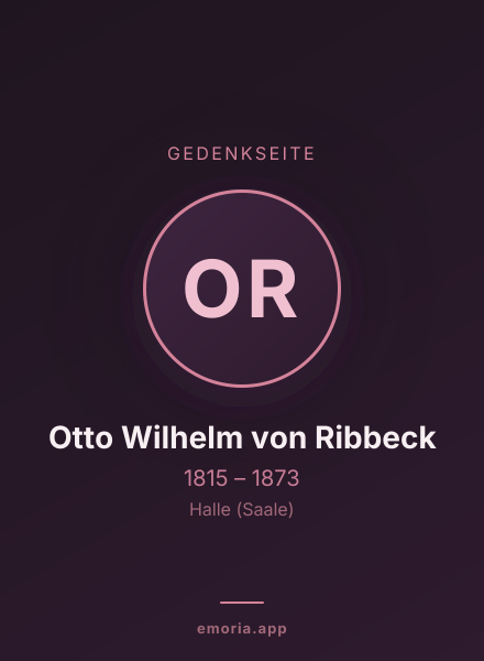 Gedenkportrait von Otto Wilhelm von Ribbeck