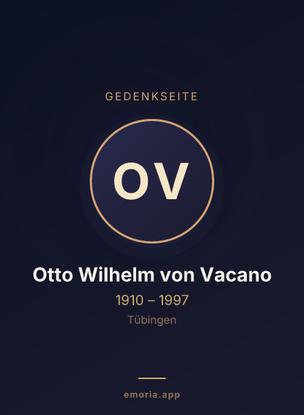 Gedenkportrait von Otto Wilhelm von Vacano
