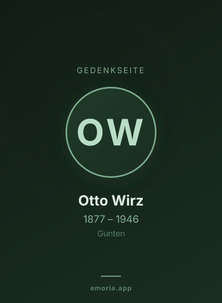 Gedenkportrait von Otto Wirz