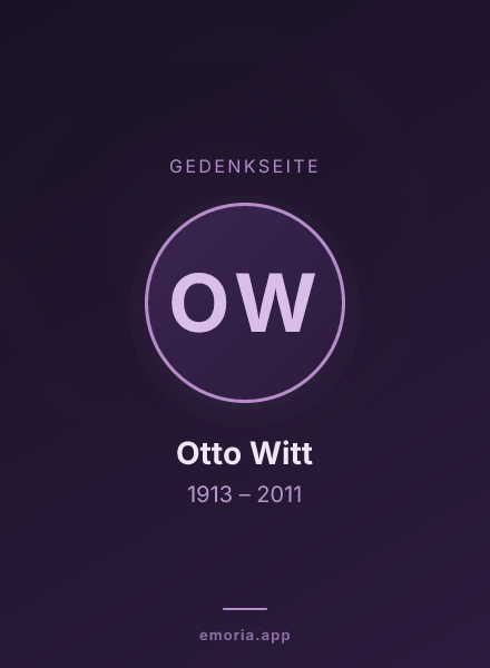 Gedenkportrait von Otto Witt