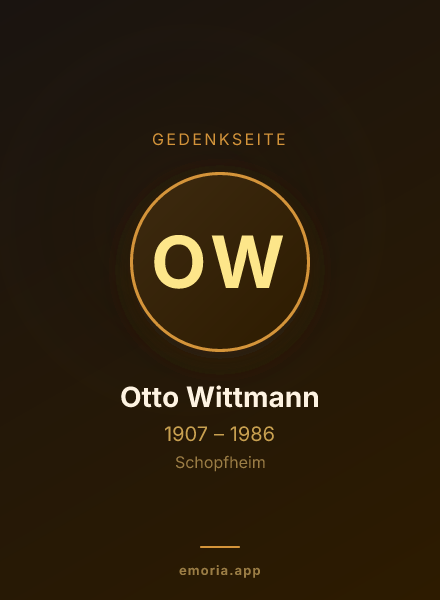 Gedenkportrait von Otto Wittmann