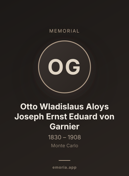 Memorial portrait of Otto Wladislaus Aloys Joseph Ernst Eduard von Garnier