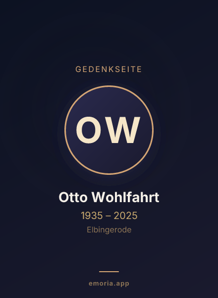 Gedenkportrait von Otto Wohlfahrt