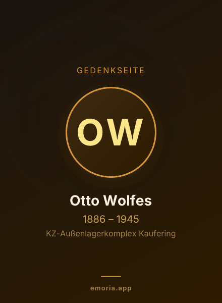 Gedenkportrait von Otto Wolfes