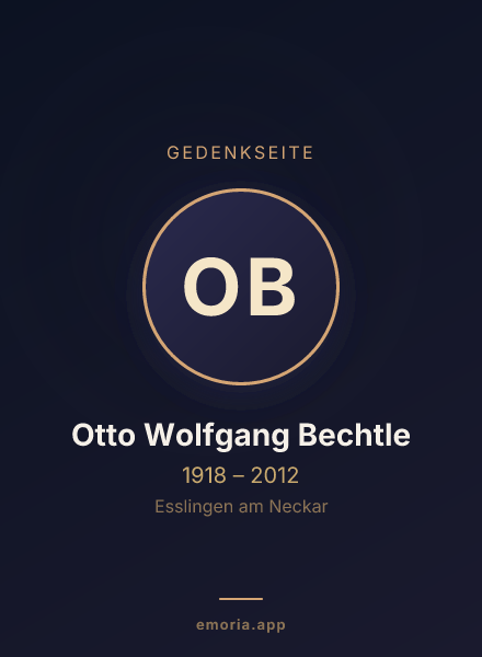 Gedenkportrait von Otto Wolfgang Bechtle