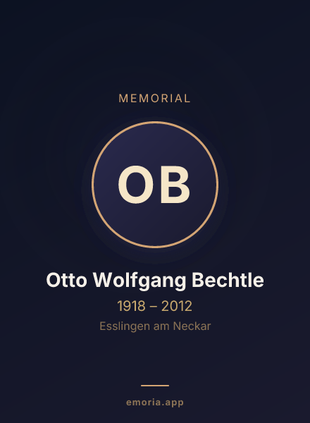 Memorial portrait of Otto Wolfgang Bechtle