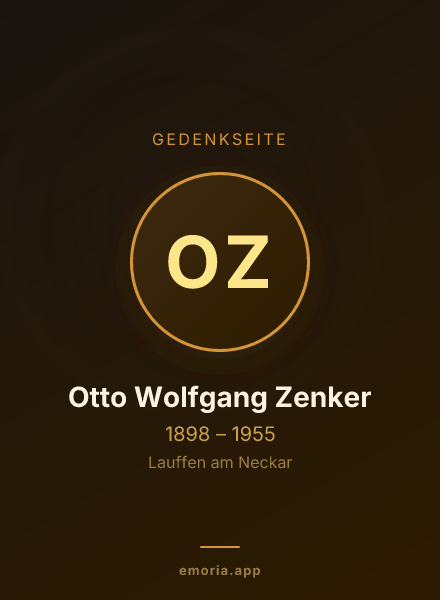 Gedenkportrait von Otto Wolfgang Zenker