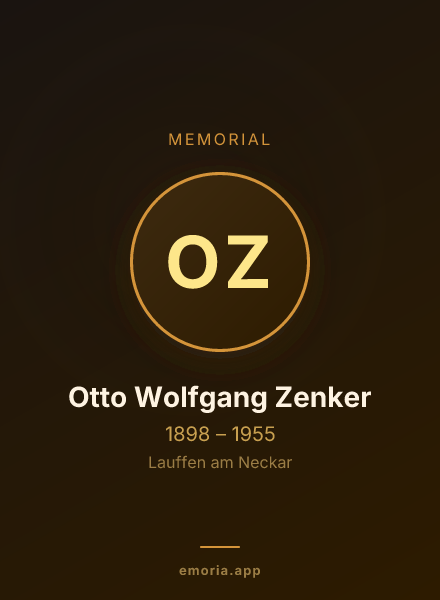 Memorial portrait of Otto Wolfgang Zenker