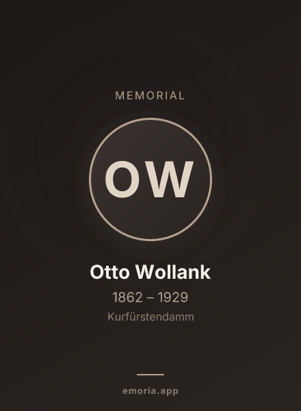 Memorial portrait of Otto Wollank