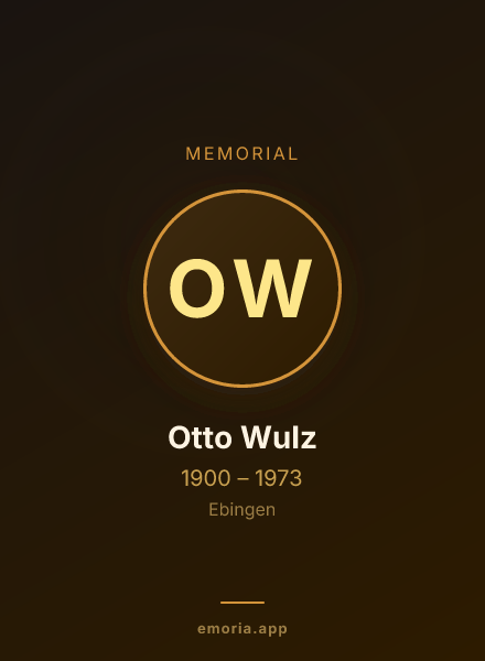 Memorial portrait of Otto Wulz
