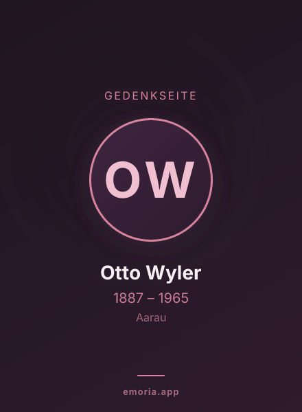 Gedenkportrait von Otto Wyler