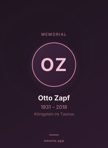 Memorial portrait of Otto Zapf