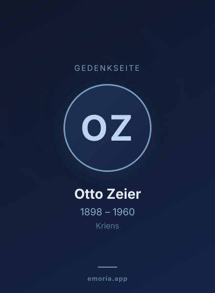 Gedenkportrait von Otto Zeier