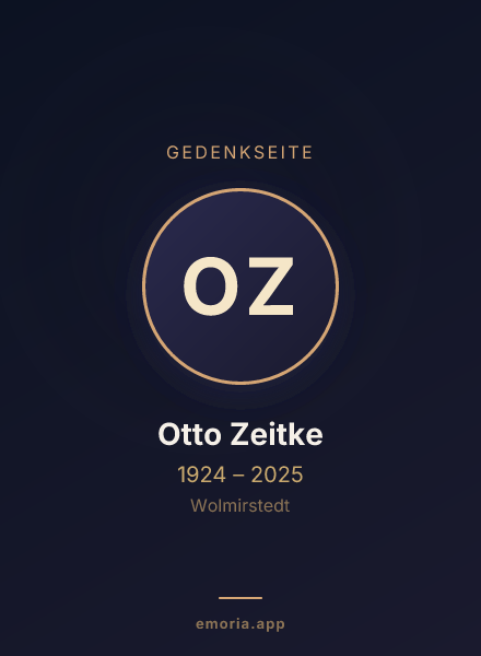 Gedenkportrait von Otto Zeitke