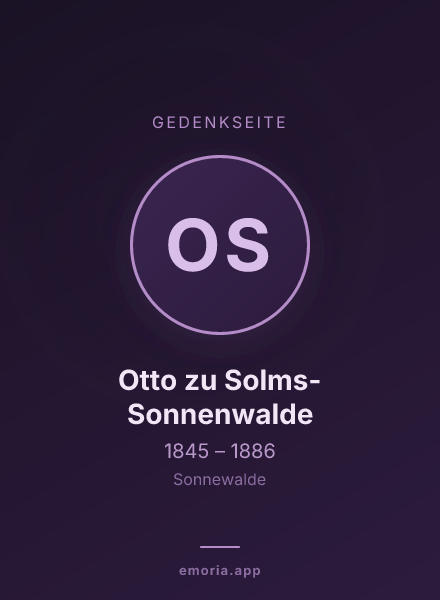 Gedenkportrait von Otto zu Solms-Sonnenwalde