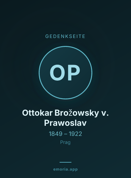 Gedenkportrait von Ottokar Brožowsky v. Prawoslav