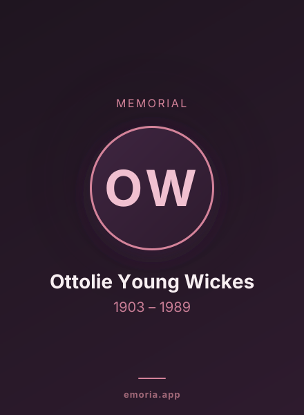 Memorial portrait of Ottolie Young Wickes