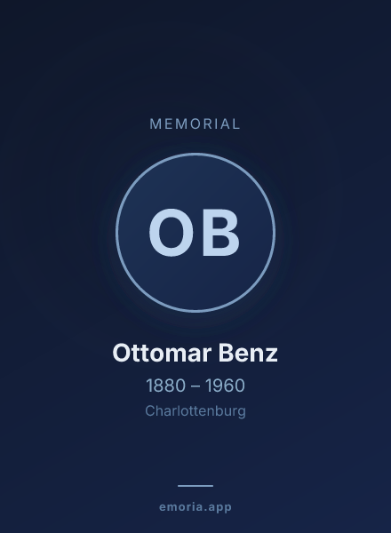Memorial portrait of Ottomar Benz
