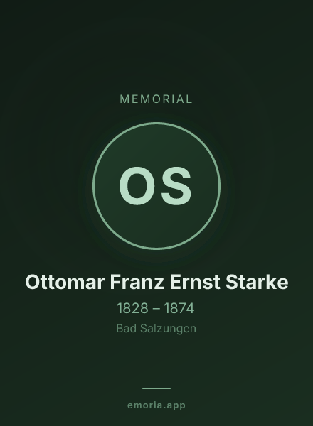Memorial portrait of Ottomar Franz Ernst Starke