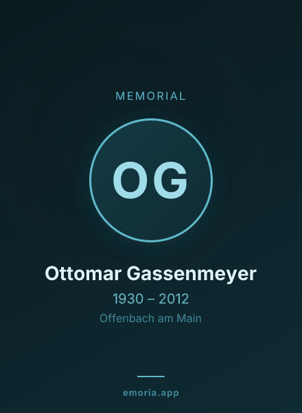 Memorial portrait of Ottomar Gassenmeyer