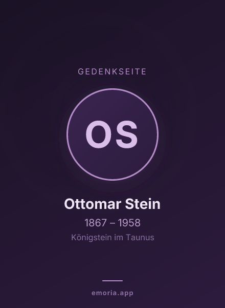 Gedenkportrait von Ottomar Stein