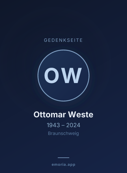 Gedenkportrait von Ottomar Weste